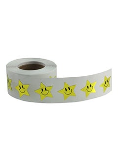 InStockLabels.com 500-Piece Smiley Sticker Roll Yellow/Black  - Image 2