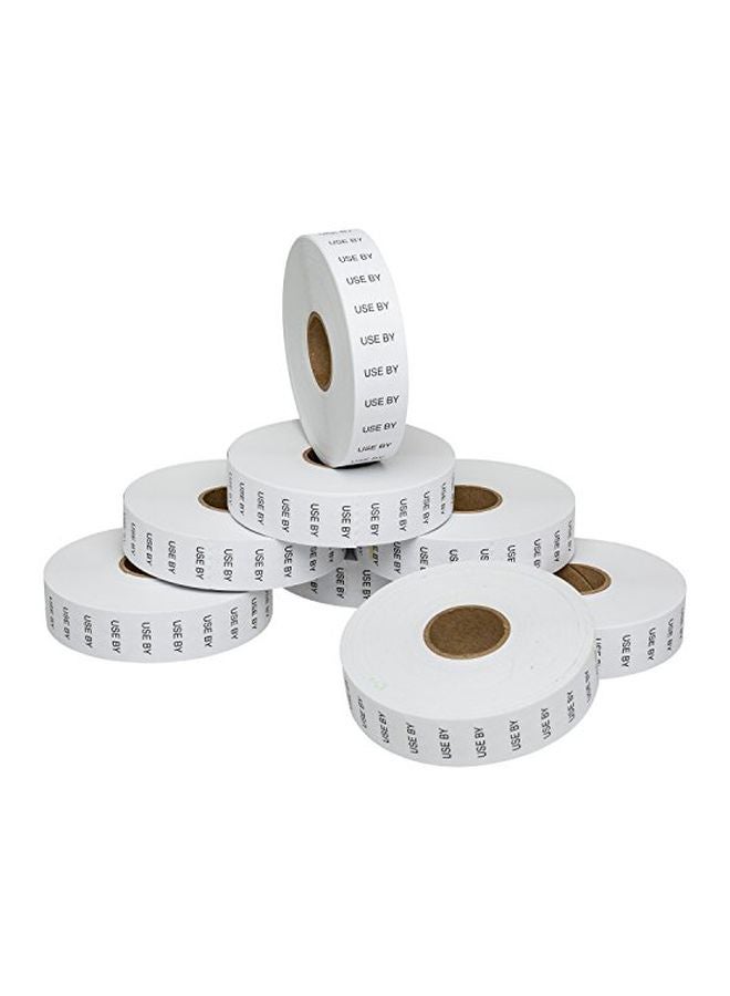 Perco 8-Piece Marking Label Roll White/Black - Image 1