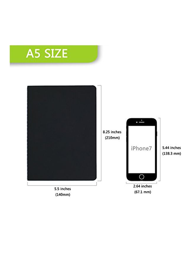 TWONE 6-Piece Travel Notebook Black - Image 3