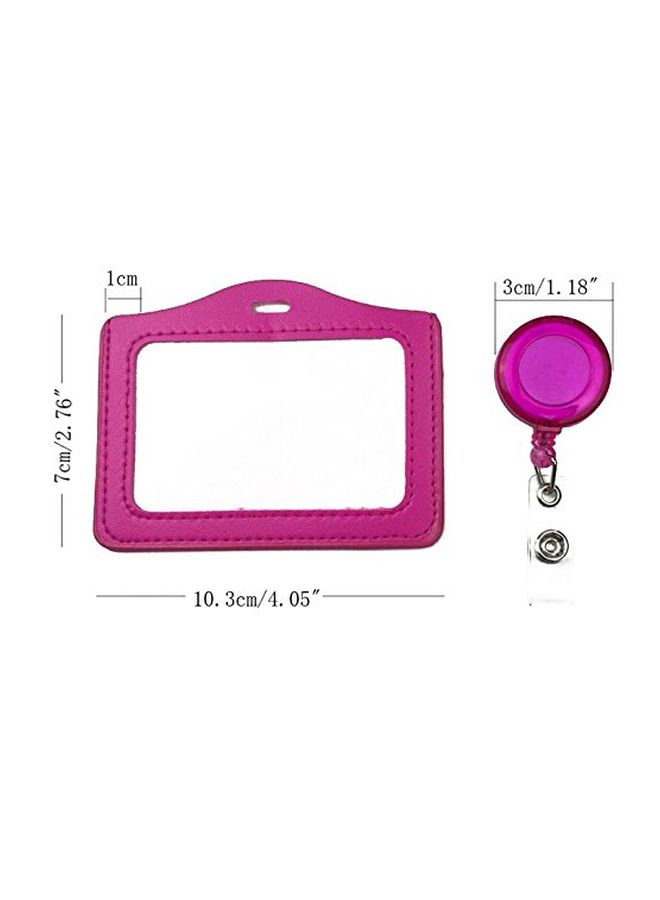 Hyamass 10-Piece Id Badge Holder With Retractable Reel Set Pink/Blue/Red - Image 2