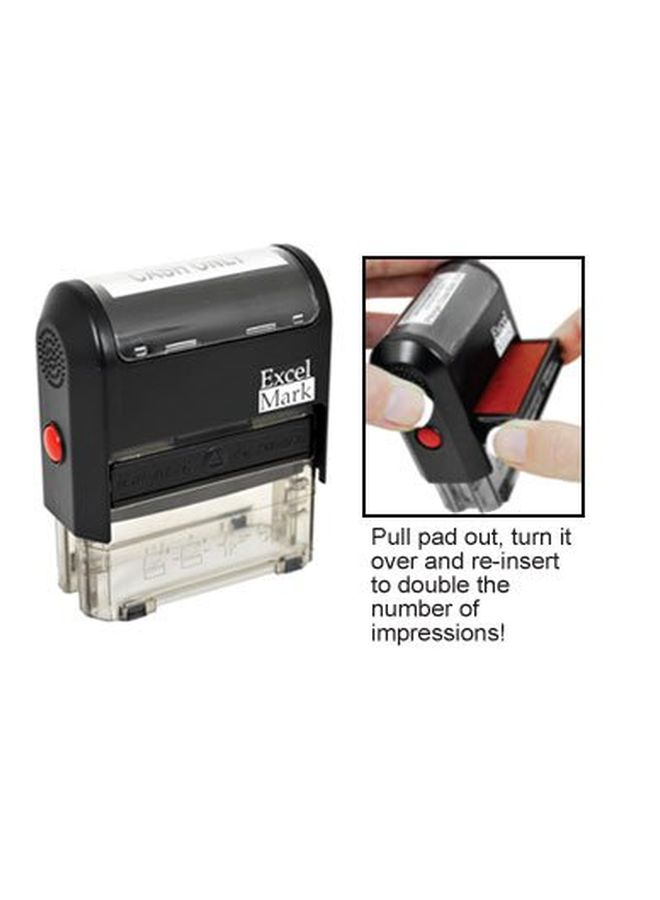 ExcelMark Self Inking Rubber Stamp Black - Image 2