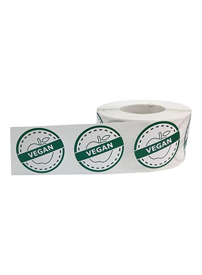 500-Piece Vegan Sticker Roll Green/White - v1552317663/N21851296A_2