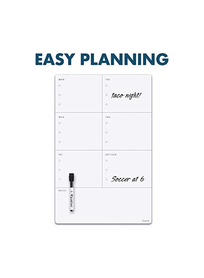 كورتيت سبورة بيضاء بالمسح الجاف على شكل مخطط مواعيد مغناطيسية أبيض - Image 3