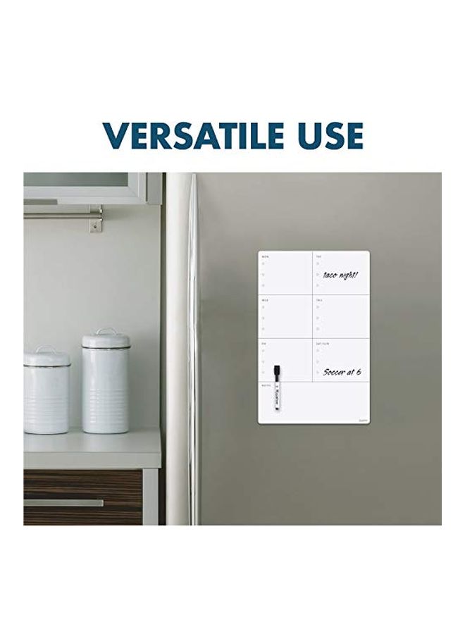 كورتيت سبورة بيضاء بالمسح الجاف على شكل مخطط مواعيد مغناطيسية أبيض - Image 4