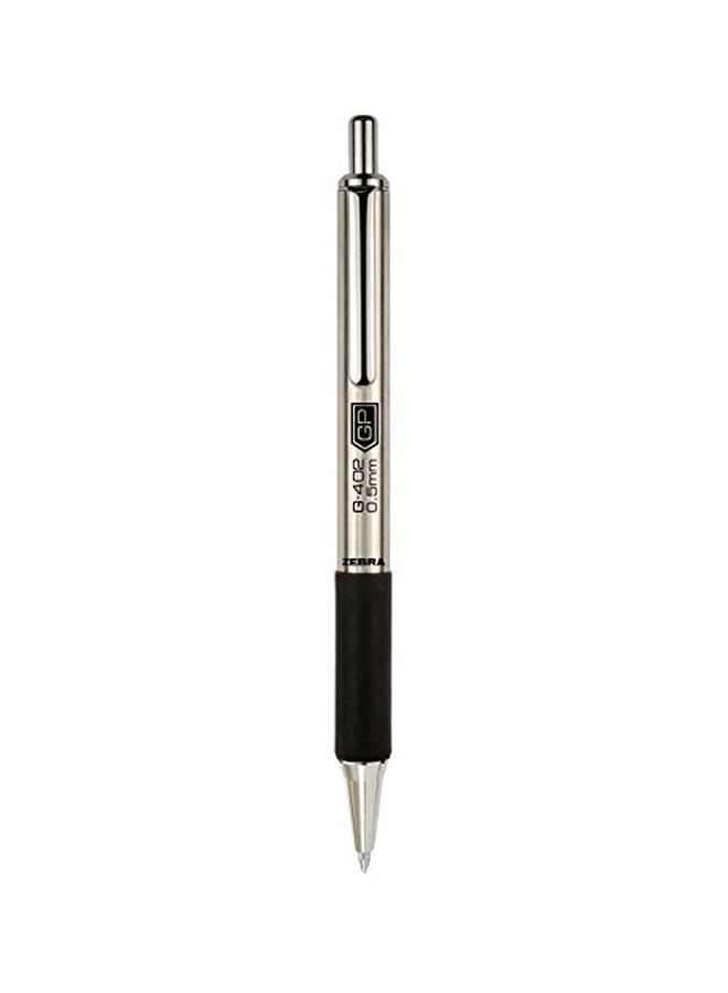Zebra Pen - 2-Piece Stainless Steel Retractable Gel Pen Set Silver/Black - Image 1