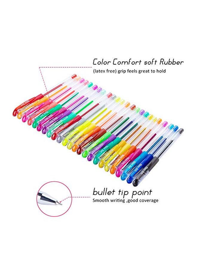 آين أرت 24 قطعة من أقلام جل لامعة أحمر/ أصفر/أخضر - Image 2