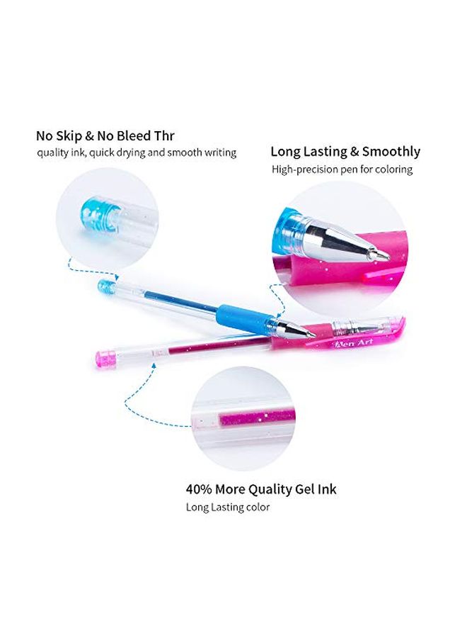 آين أرت 24 قطعة من أقلام جل لامعة أحمر/ أصفر/أخضر - Image 3