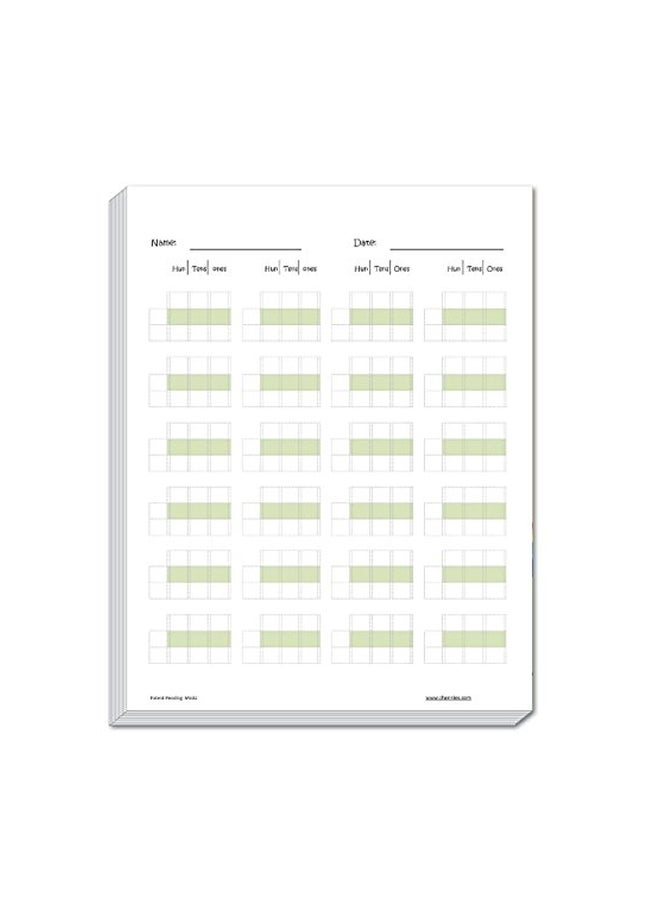 Channie's 120-Piece Triple Digit Math Line-Up Sheets White/Green/Black - Image 2