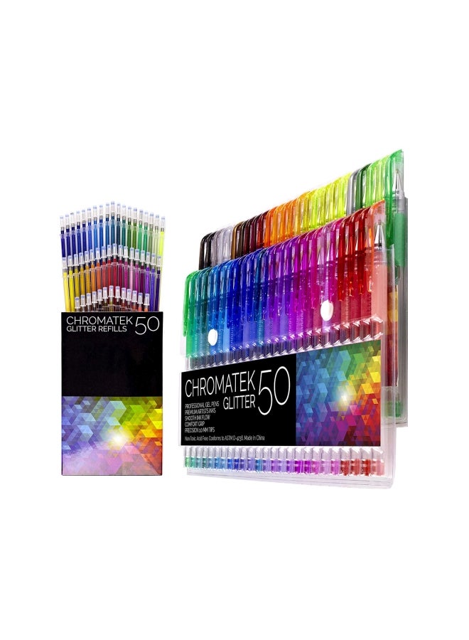 100-Piece Glitter Pen And Refill Set Multicolour - v1552375316/N21870584A_1