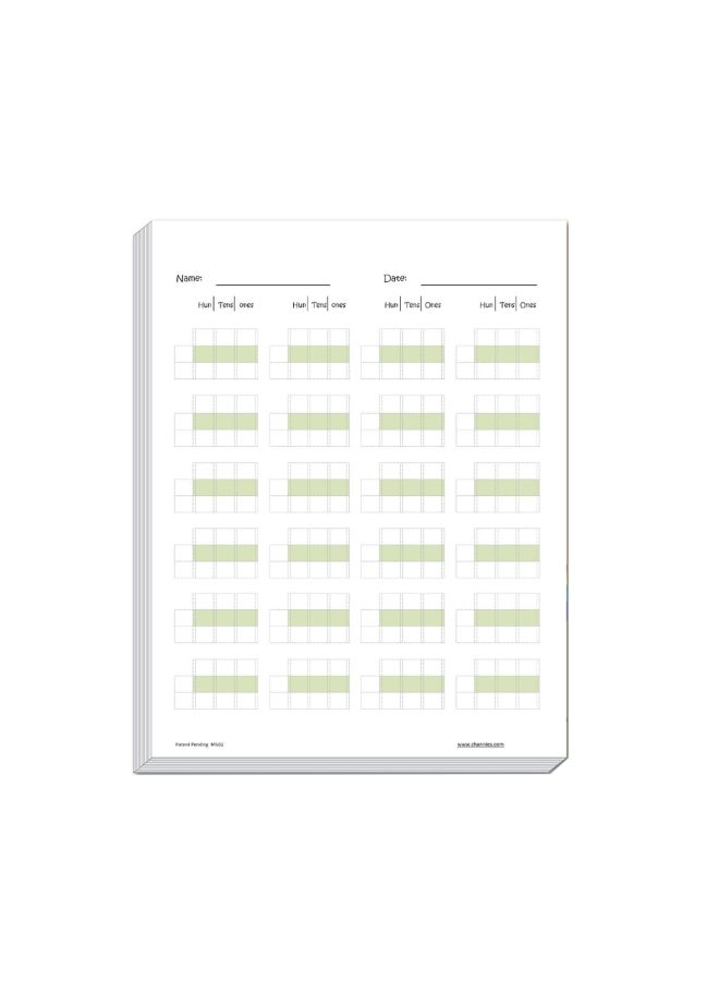 Channie's 120-Piece Triple Digit Math Line-Up Sheets White/Green/Black - Image 1