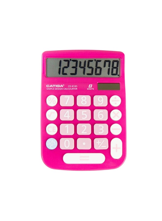 كاتيجا آلة حاسبة أساسية طراز CD-8185 وردي/أبيض - Image 1
