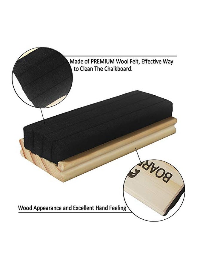 Heqishun 6-Piece Dustless Blackboard Eraser Set White/Black  - Image 2
