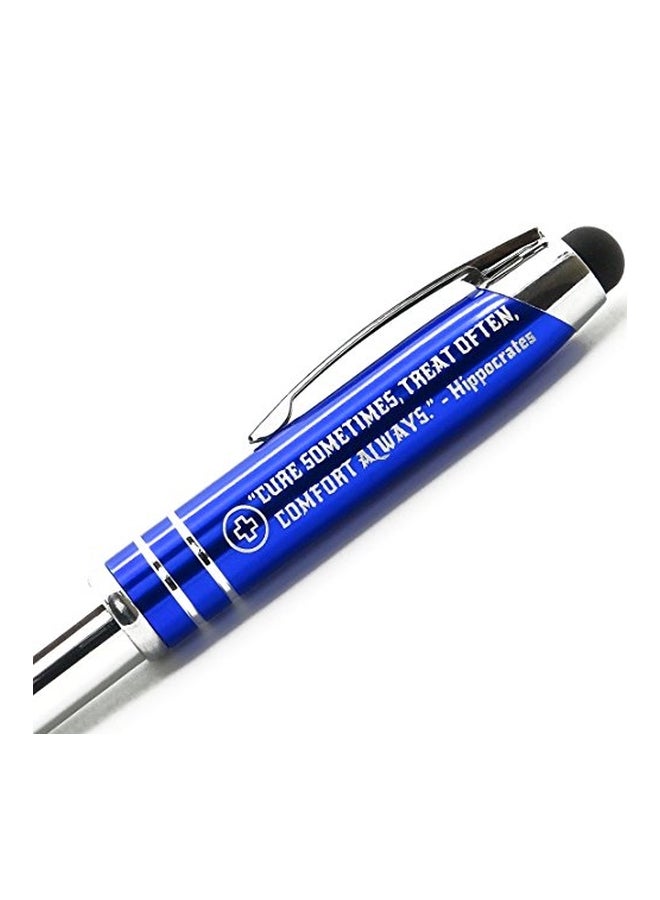 Inkstone Inspirational Quote Printed Pen Blue/Silver - Image 2