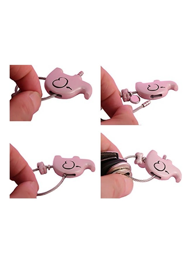 iSuperb 2-Piece Elephants Couple Keychain Set Silver/Pink - Image 3
