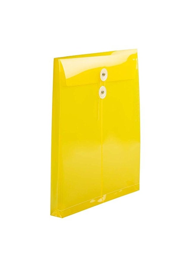 JAM Paper - Plastic Envelope With Button And String Tie Closure Yellow - Image 1