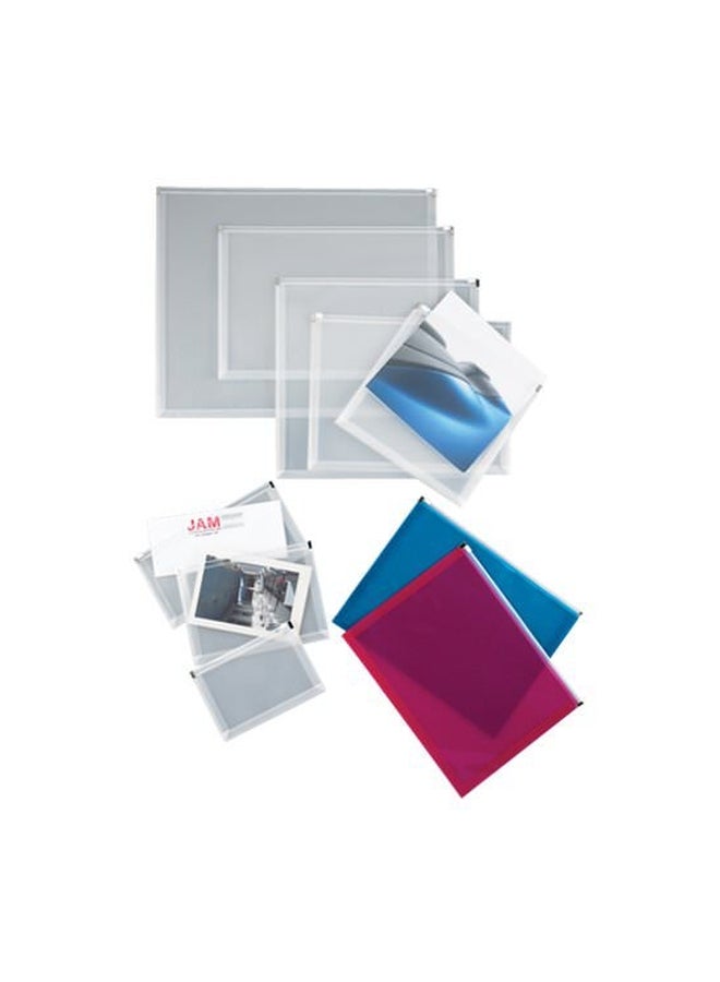 JAM Paper 12-Piece Plastic Envelope Set Clear - Image 2