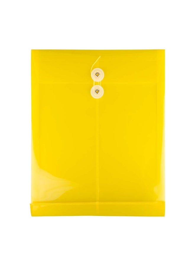 JAM Paper - Plastic Envelope With Button And String Tie Closure Yellow - Image 1