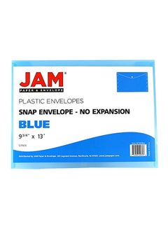 JAM Paper 12-Piece Plastic Envelope With Snap Closure Blue  - Image 2