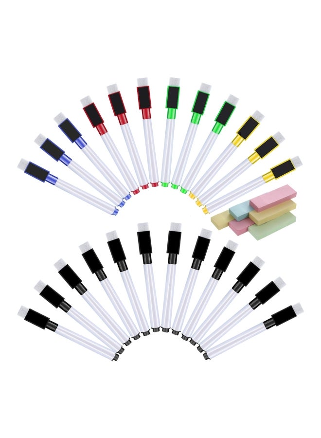 Jovitec 28-Pieces Magnetic Dry Erase Whiteboard Marker Pen Set Black/White/Yellow - Image 1