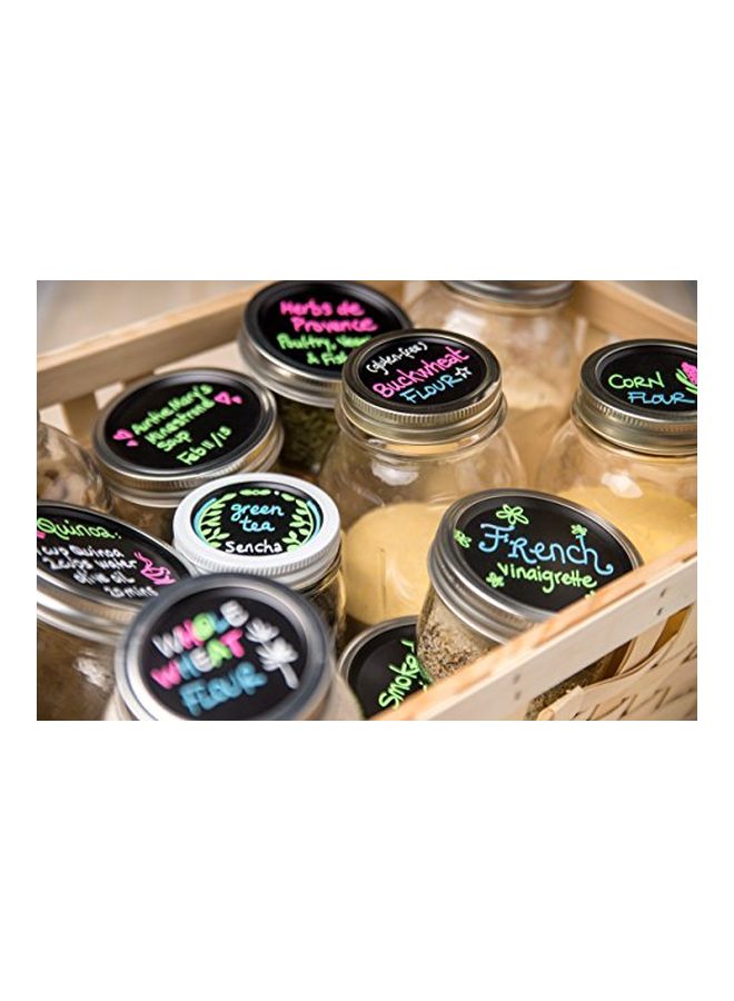 Masontops 8-Piece Reusable Chalkboard Lid Set Silver/Black - Image 3