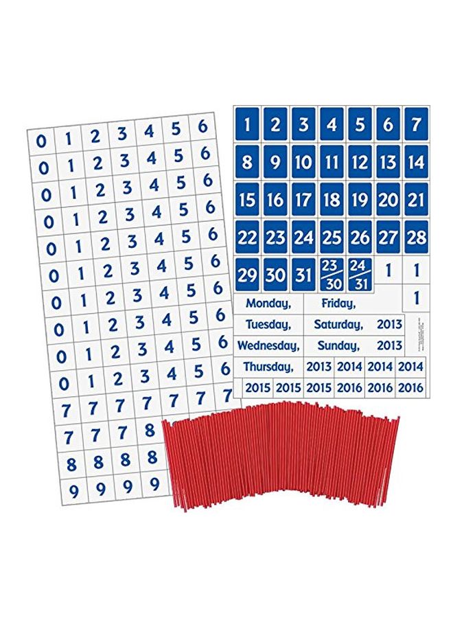 Really Good Stuff Classroom Daily Calendar Blue/White/Red  - Image 2