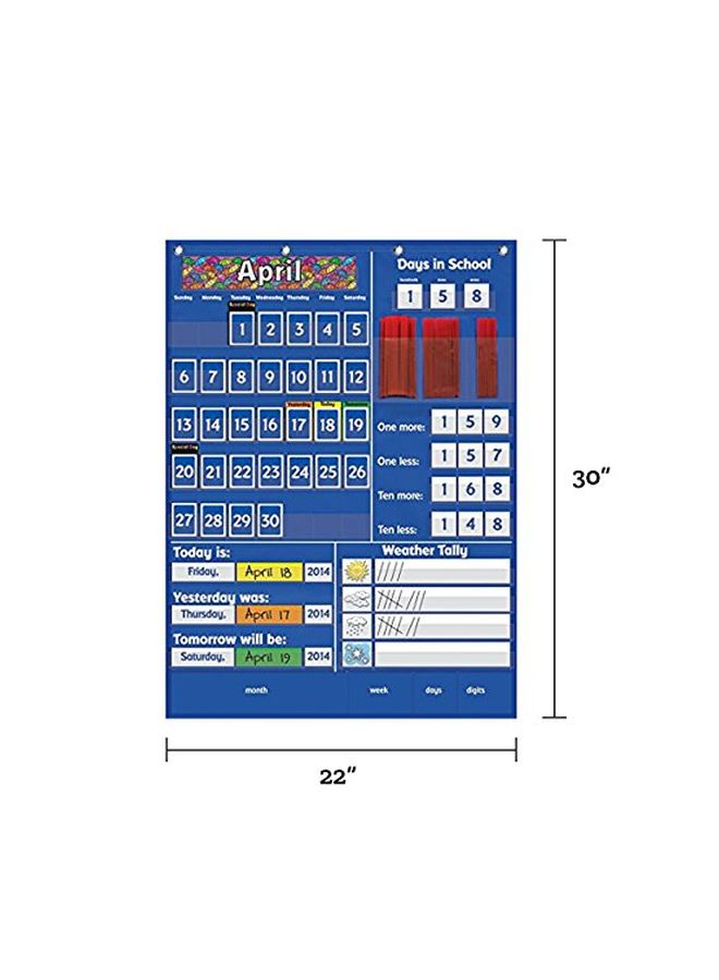 Really Good Stuff Classroom Daily Calendar Blue/White/Red  - Image 3