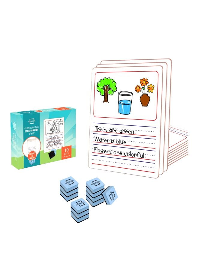 Scribbledo 10-Piece Dry Erase Picture Story Board Set Multicolour - Image 1