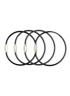 Silipac 4-Piece Large Key Ring Cable Wire Black  - Image 1