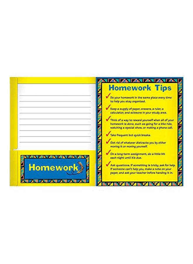 Really Good Stuff Send It Home It Comes Back Boomerang Folder Blue/Yellow/White - Image 1