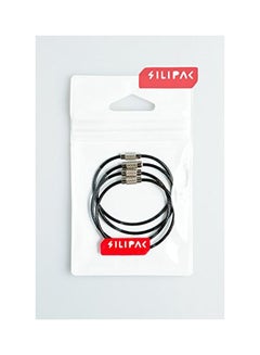 Silipac 4-Piece Large Key Ring Cable Wire Black  - Image 3