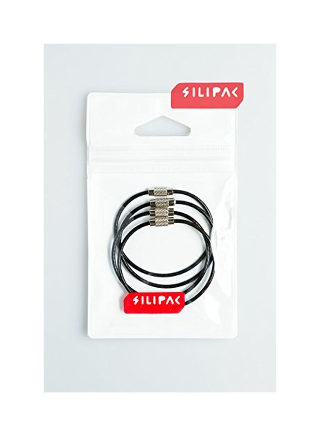 Silipac 4-Piece Large Key Ring Cable Wire Black - Image 3