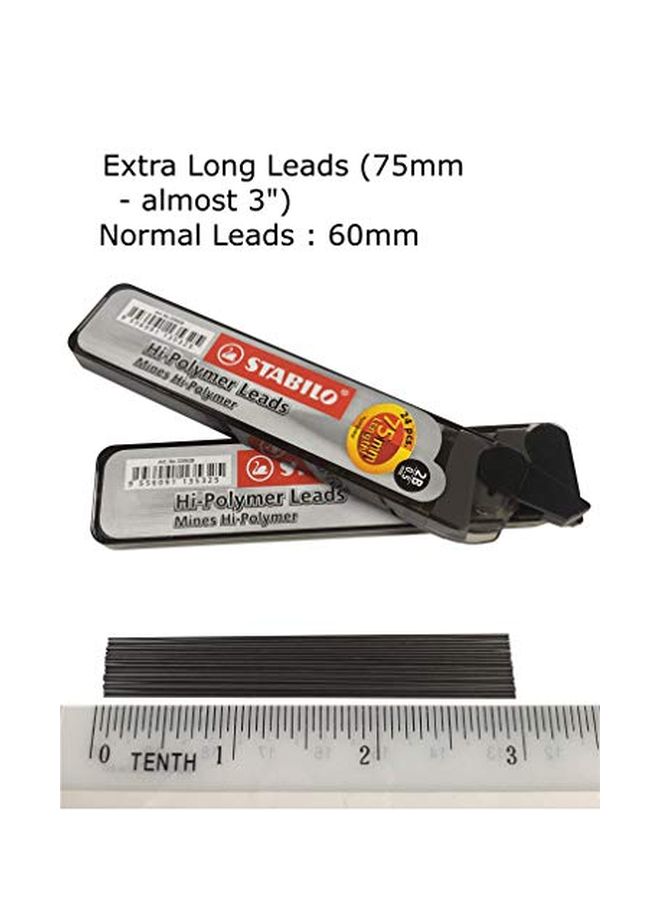 STABILO - 192-Piece Mechanical Pencil Lead Refill Black/Grey/Red - Image 1