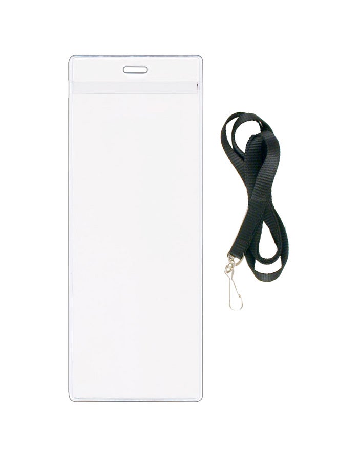 Event Ticket Holder With Lanyard Clear/Black