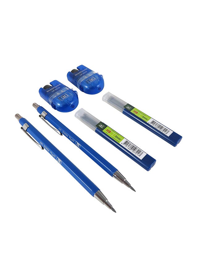 Taytools Pair Of 2 Mechanical Pencils With Sharpener Blue/Silver - Image 1