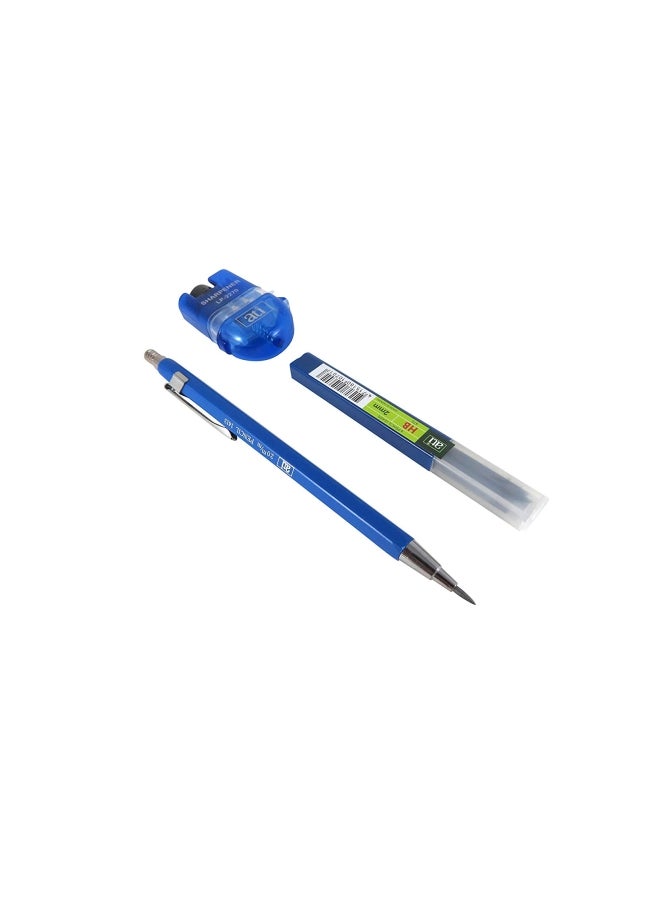 Taytools Pair Of 2 Mechanical Pencils With Sharpener Blue/Silver - Image 2