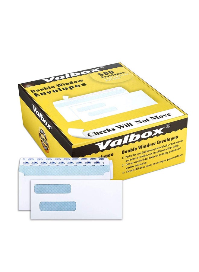 ValBox 500-Piece Double Window Envelope White - Image 1
