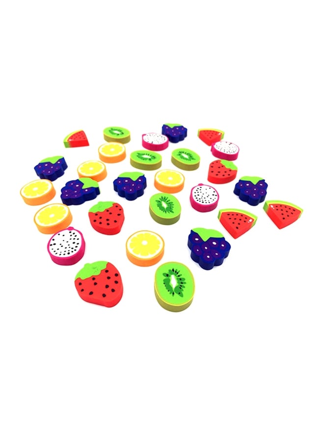 ALIMITOPIA 60-Piece Fruit Shaped Pencil Eraser Set Multicolour  - Image 1