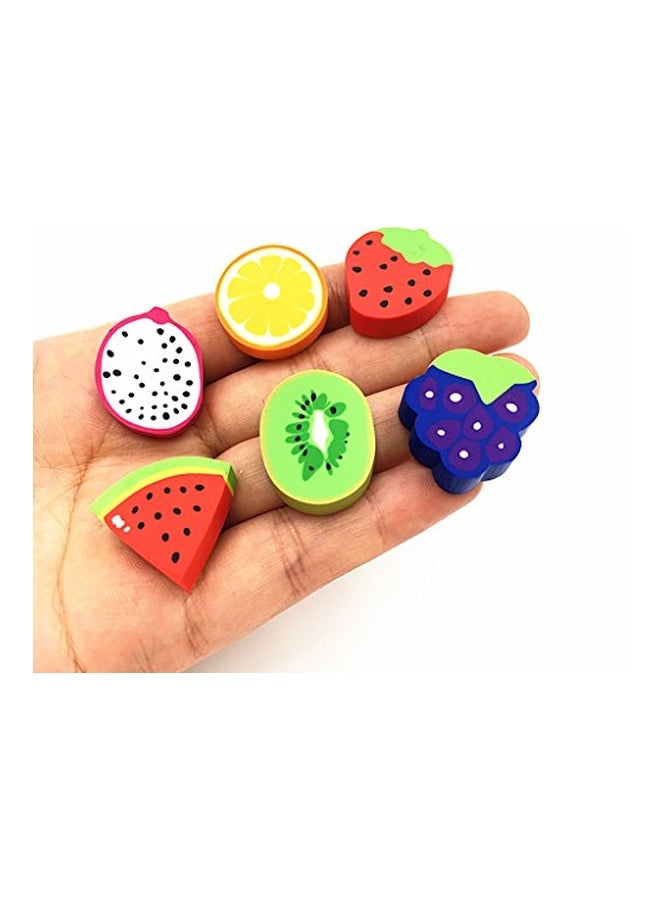 ALIMITOPIA 60-Piece Fruit Shaped Pencil Eraser Set Multicolour  - Image 2