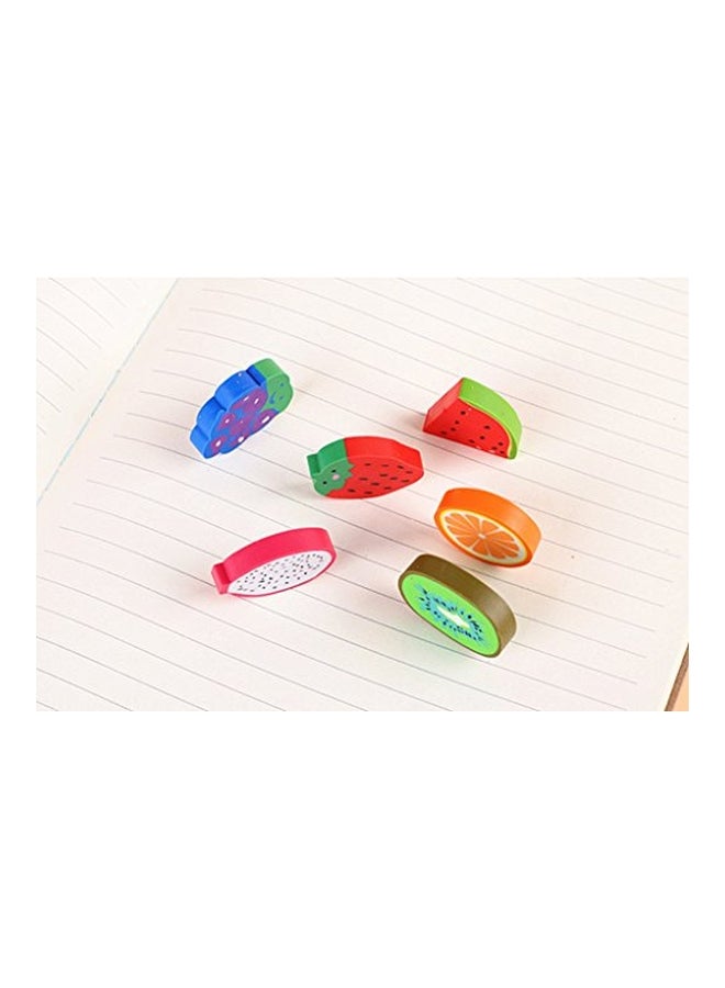 ALIMITOPIA 60-Piece Fruit Shaped Pencil Eraser Set Multicolour  - Image 3