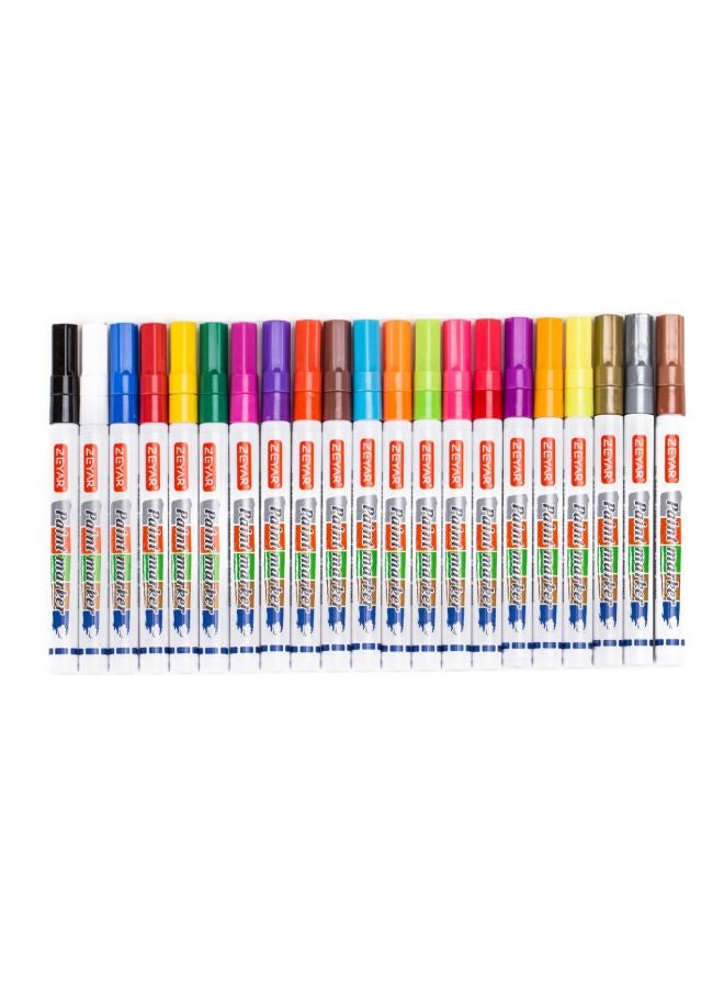 ZEYAR 21-Piece Colored Marker Set Multicolour - Image 1