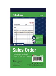 3-Part Sales Order Form Multicolour