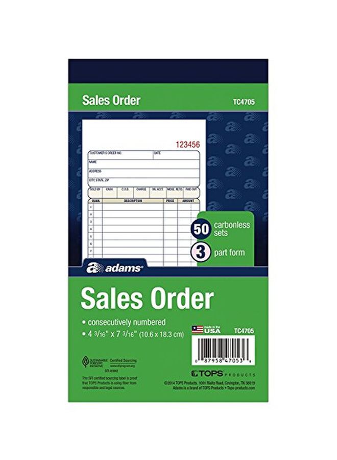 ADAMS 3-Part Sales Order Form Multicolour  - Image 2