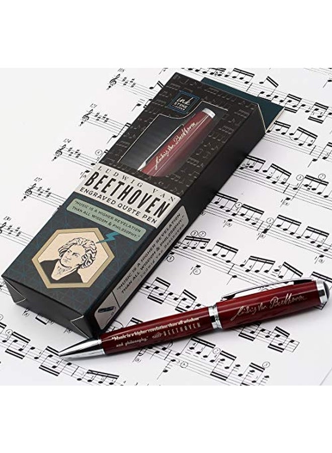Inkstone Beethoven Engraved Quote Pen Brown - Image 3