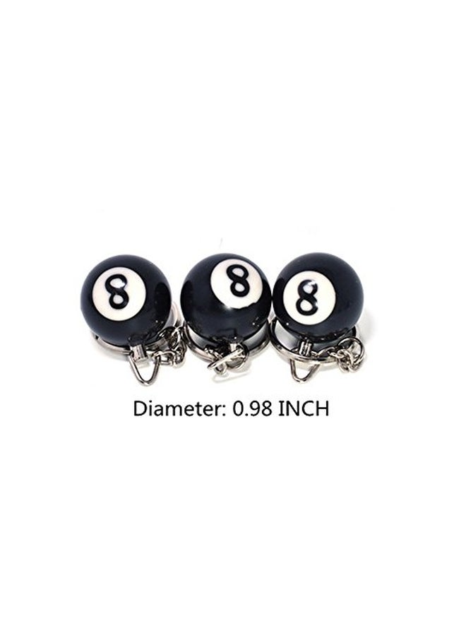 BeeSpring 8 Ball Keychain Black/Silver - Image 3