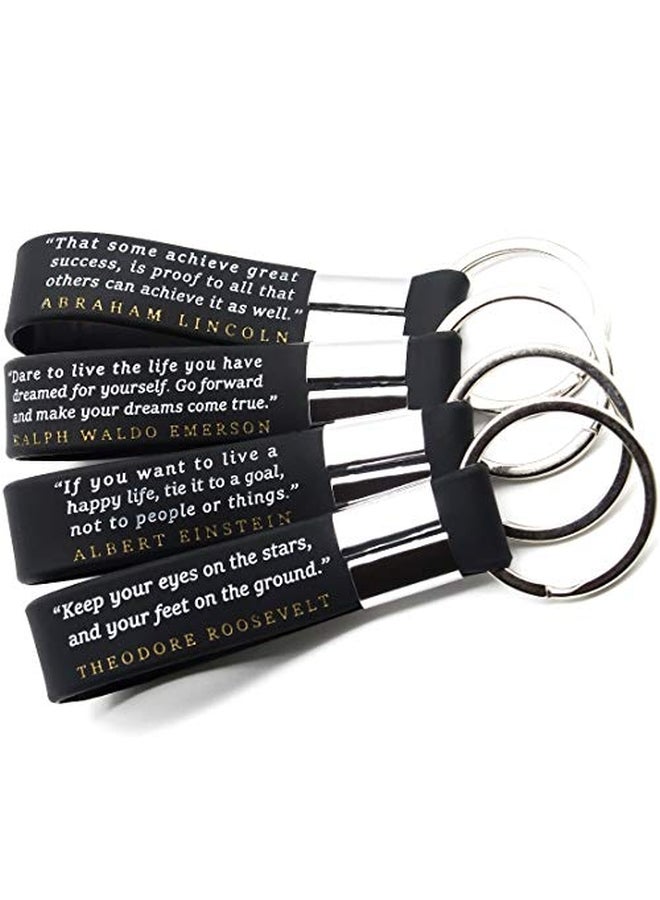 4-Piece Motivational Quote Keychain Black/Silver - v1552376773/N21874408A_3