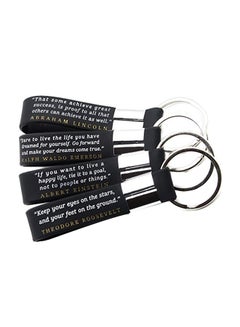 4-Piece Motivational Quote Keychain Black/Silver - v1552376783/N21874408A_1