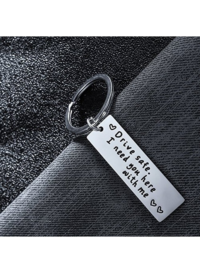 BESPMOSP - Quote Engraved Keychain Silver/Black - Image 1