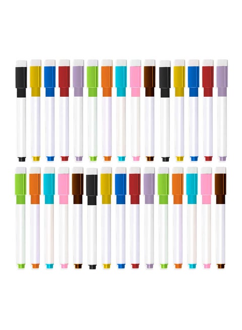 30 Piece Dry Erase Markers Magnetic Whiteboard Markers With Erasers Cap And Pencil Pouch For Office Multicolour