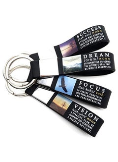 4-Piece Motivational Quote Keychain Black/Silver - v1552376824/N21874408A_2