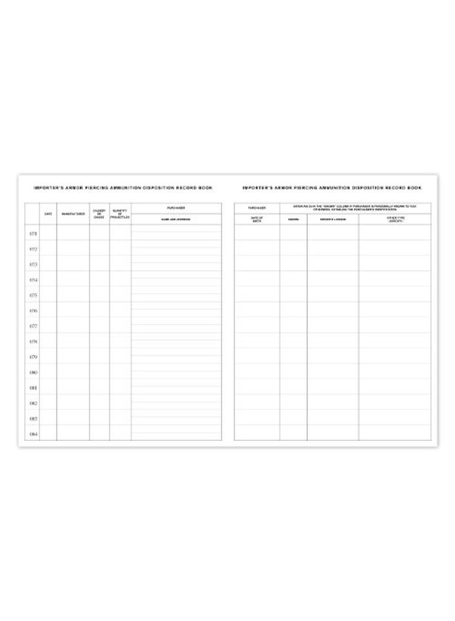 بوك فاكتوري Importer's Armor Piercing Ammunition Disposition Record Book Red  - Image 3